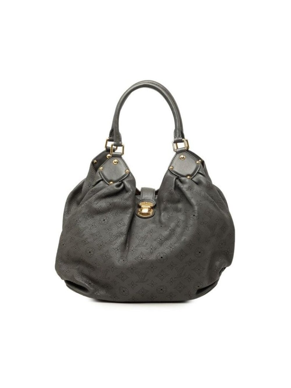 Louis Vuitton Monogram Mahina L Tote Bag Anthracite Gray Leather
